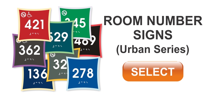 urban series ADA room number signs